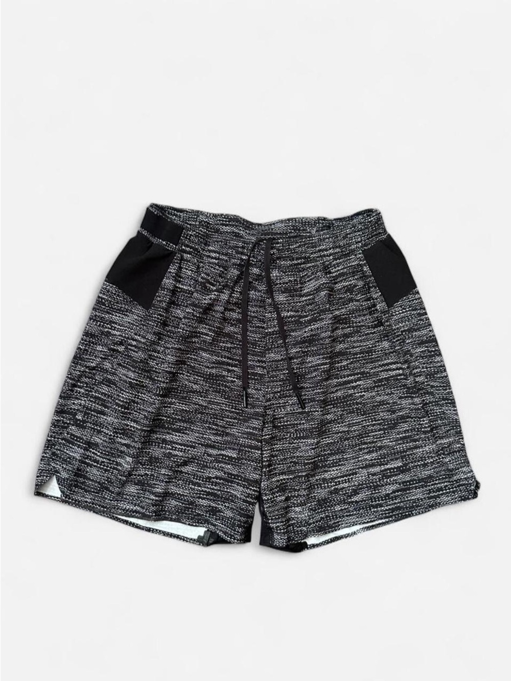 Lululemon Printed Athletic Shorts Men's Black White Speckled Pattern Size S